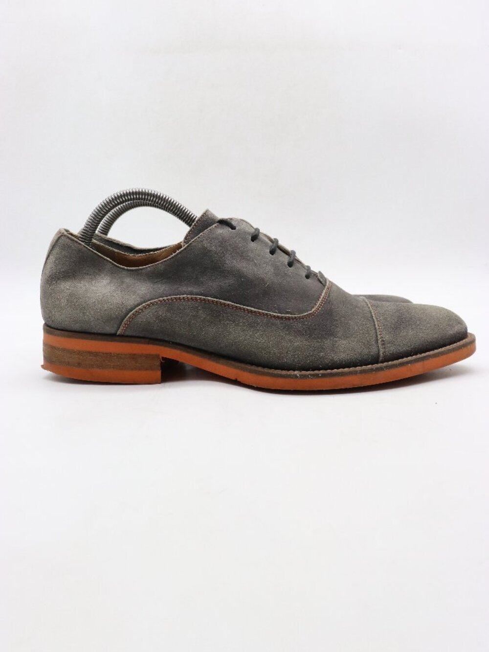 Donald J Pliner Embe Shoes Men's Size 9 M Gray Distressed Suede Cap Toe Shoes